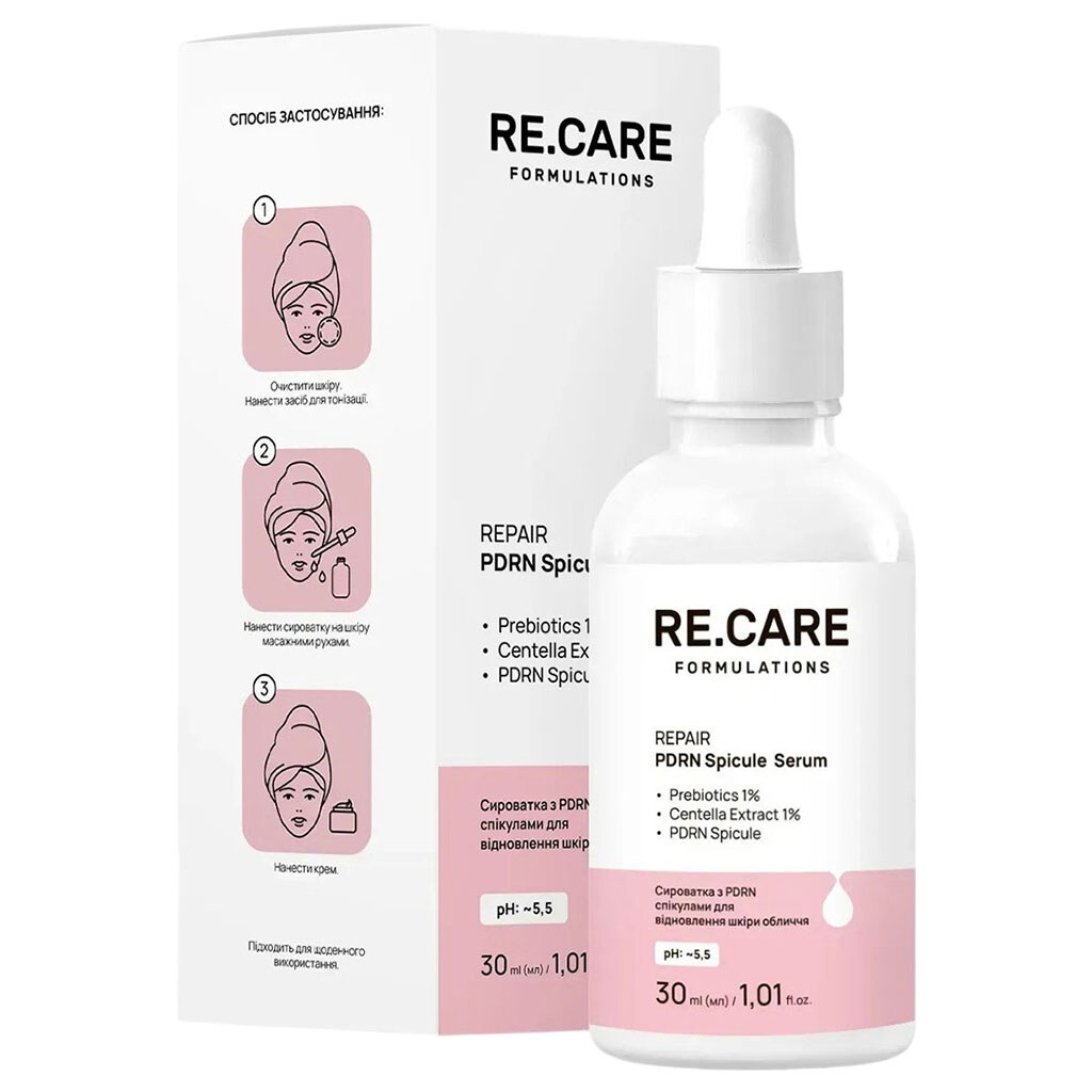 Сироватка для шкіри обличчя RE.CARE PDRN Spicule Serum, 30 мл - № 8 Сироватка для шкіри обличчя RE.CARE PDRN Spicule Serum, 30 мл - № 8