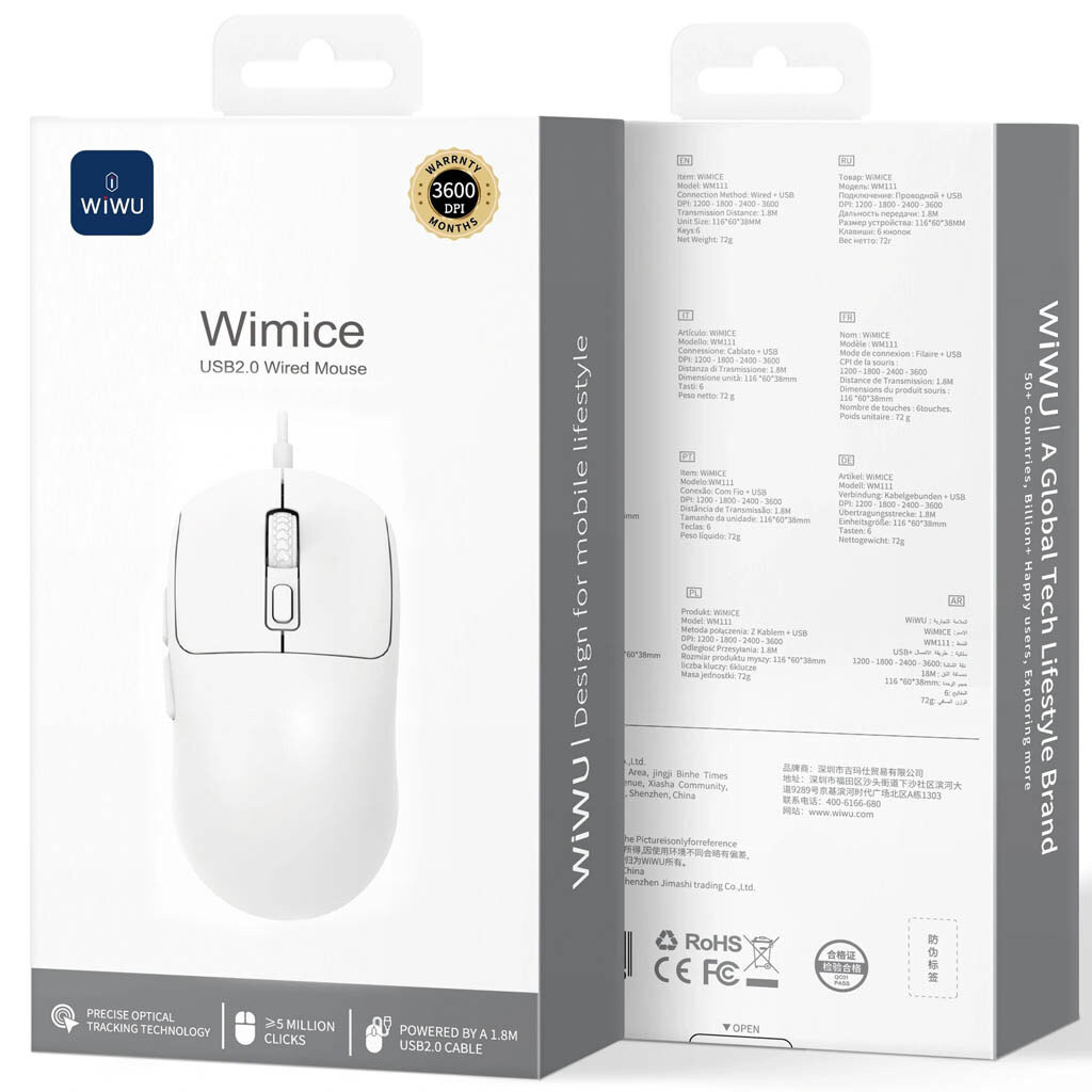Миша Wiwu WM111, Білий - № 5 Миша Wiwu WM111, Білий - № 5