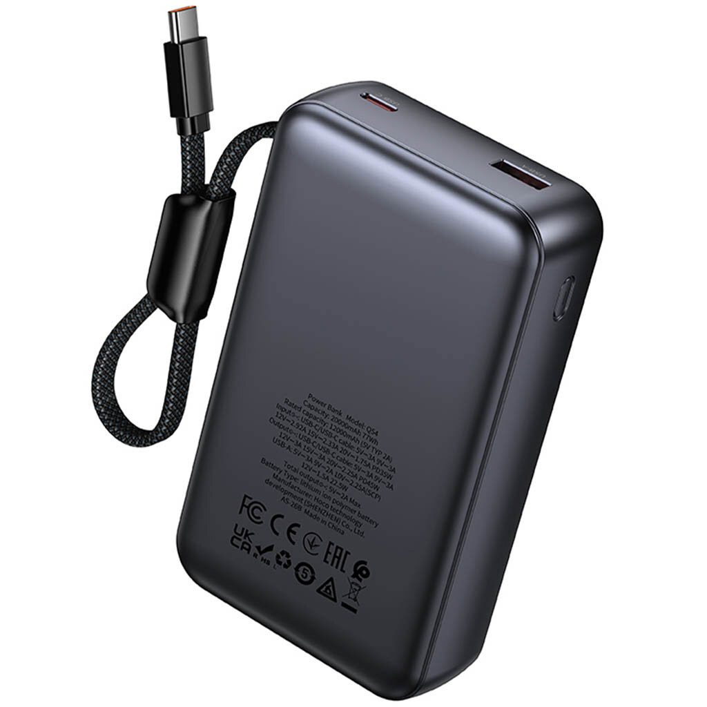 Портативная батарея (Power Bank) Hoco Q54 Shine, 20000 mAh, Серый - № 5 Портативная батарея (Power Bank) Hoco Q54 Shine, 20000 mAh, Серый - № 5