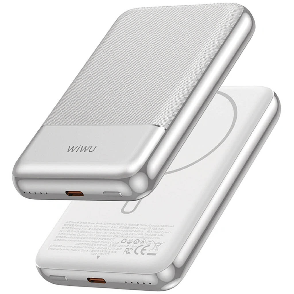 Портативная батарея (Power Bank) Wiwu P089 Seraph, 10000 mAh, Серебряный - № 3 Портативная батарея (Power Bank) Wiwu P089 Seraph, 10000 mAh, Серебряный - № 3