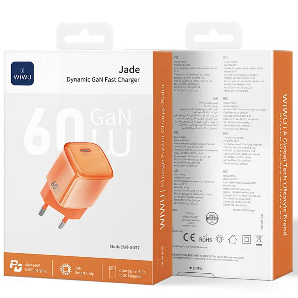 СЗУ Wiwu G037 Jelly, Помаранчевий - № 3 СЗУ Wiwu G037 Jelly, Помаранчевий - № 3