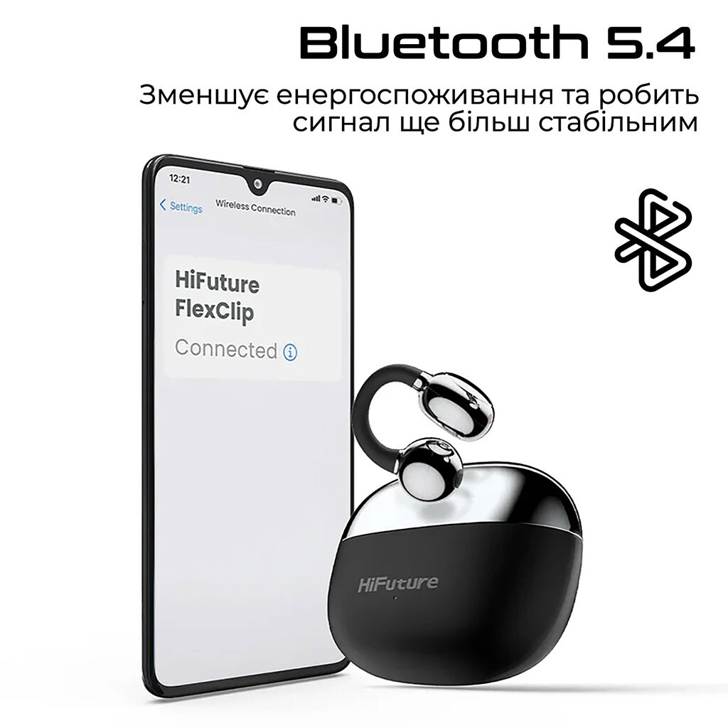 Bluetooth-гарнітура HiFuture Flexclip, Стерео, Чорний - № 5 Bluetooth-гарнітура HiFuture Flexclip, Стерео, Чорний - № 5