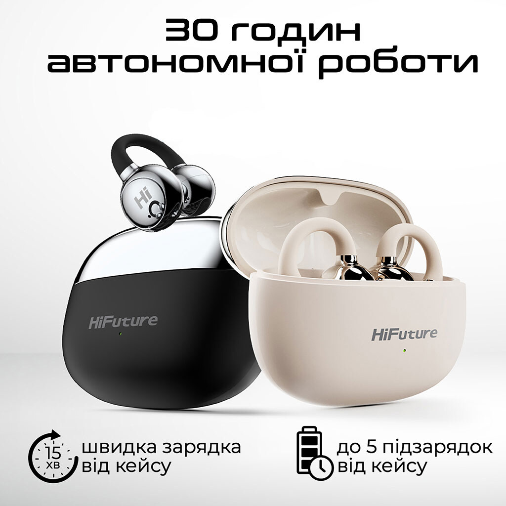 Bluetooth-гарнітура HiFuture Flexclip, Стерео, Чорний - № 8 Bluetooth-гарнітура HiFuture Flexclip, Стерео, Чорний - № 8