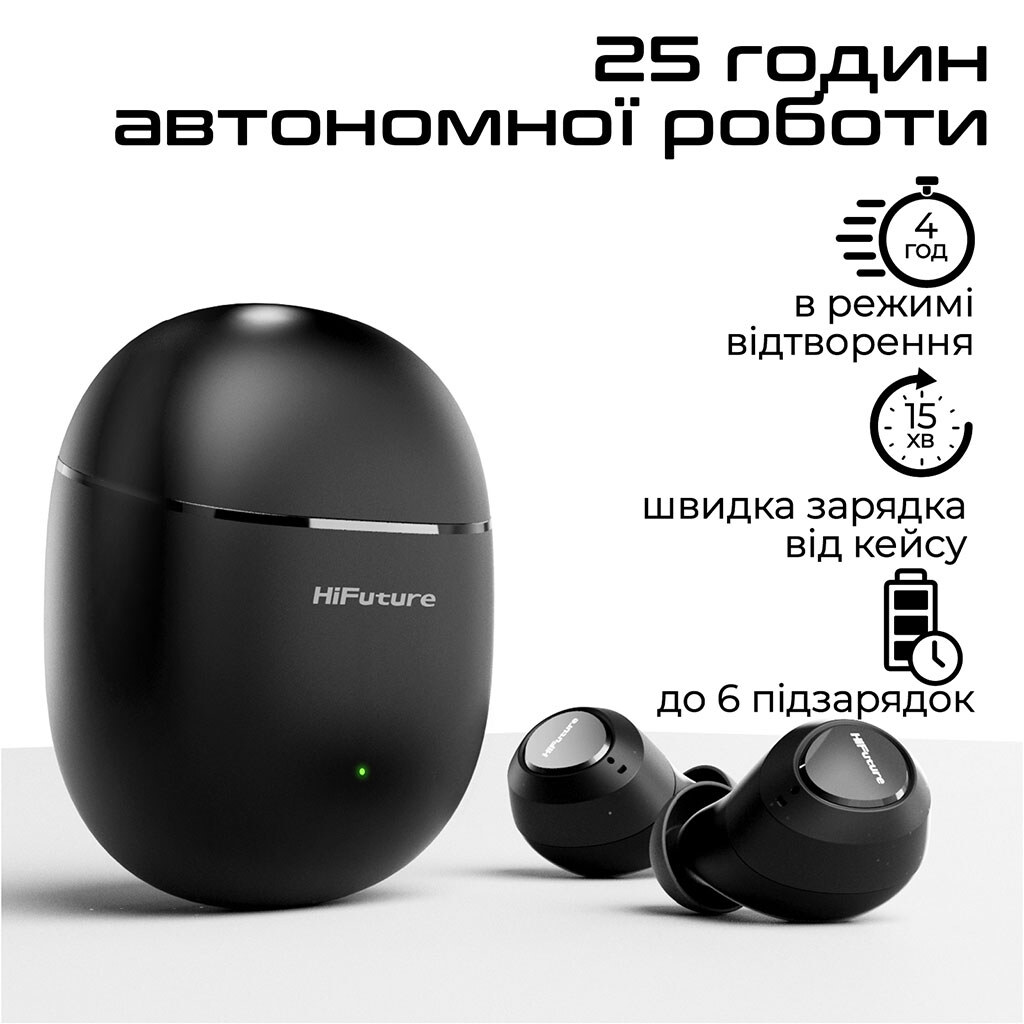 Bluetooth-гарнітура HiFuture OlymBuds3, Стерео, Чорний - № 5 Bluetooth-гарнітура HiFuture OlymBuds3, Стерео, Чорний - № 5