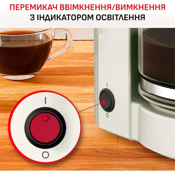 Кавоварка Moulinex Uno FG121A10, Білий - № 8 Кавоварка Moulinex Uno FG121A10, Білий - № 8