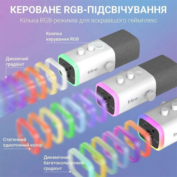 Микрофон Fifine AM8TW, Белый - № 7 Микрофон Fifine AM8TW, Белый - № 7
