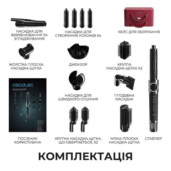 Стайлер Cecotec AirGlisse Platinum, Чорний - № 9 Стайлер Cecotec AirGlisse Platinum, Чорний - № 9