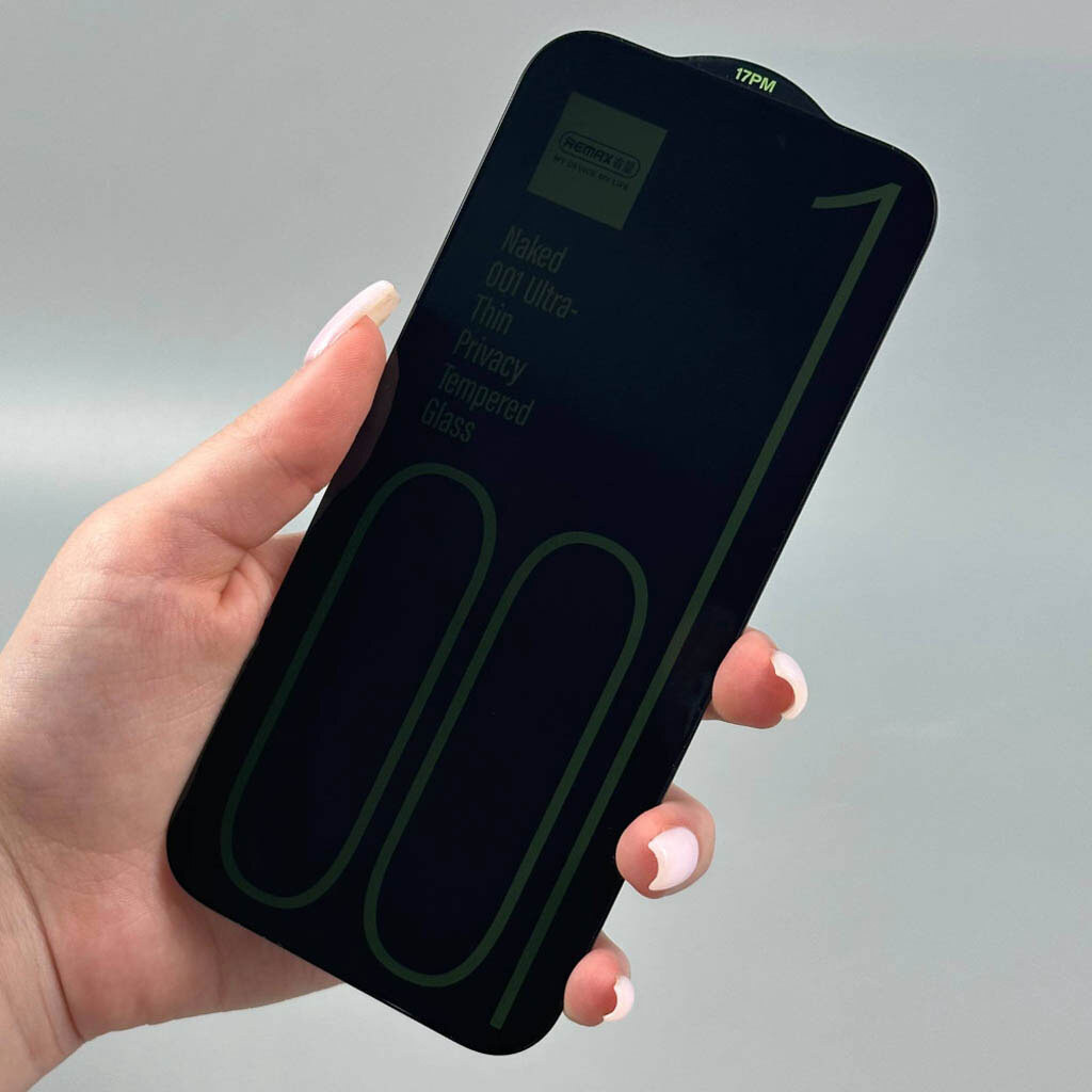 Защитное стекло Apple iPhone 17 Pro Max, Remax UT-01 Naked, Антишпион, Черный - № 4 Защитное стекло Apple iPhone 17 Pro Max, Remax UT-01 Naked, Антишпион, Черный - № 4
