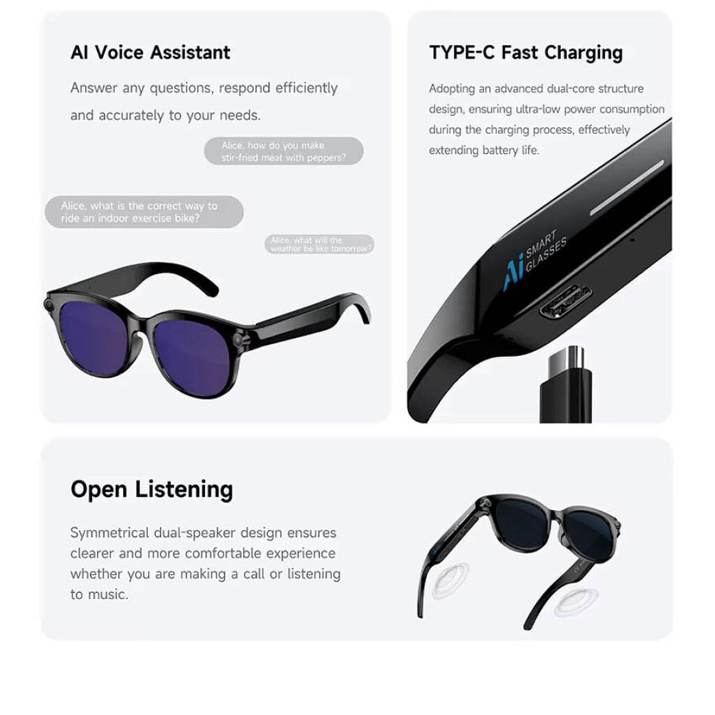Смарт-окуляри Smart AI Glasses M89S, Чорний - № 6 Смарт-окуляри Smart AI Glasses M89S, Чорний - № 6