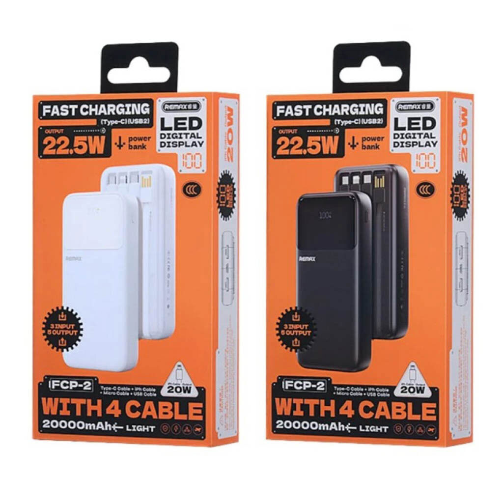 Портативна батарея (Power Bank) Remax FCP-2, 20000 mAh, Чорний - № 8 Портативна батарея (Power Bank) Remax FCP-2, 20000 mAh, Чорний - № 8