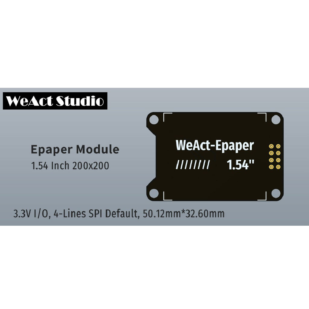 Дисплей чорнильний 1.54" WeAct Studio E-Paper, чорний/білий - № 2 Дисплей чорнильний 1.54" WeAct Studio E-Paper, чорний/білий - № 2