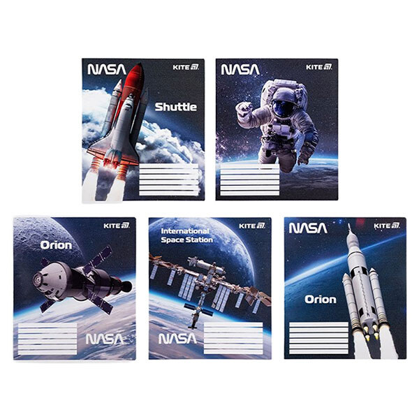 Зошит "NASA", 18 арк., кл., гібр. лак + УФ лак, Kite - № 13 Зошит "NASA", 18 арк., кл., гібр. лак + УФ лак, Kite - № 13