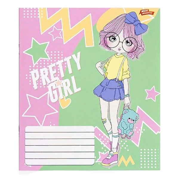 Зошит КОЛІРНИЙ на 12 аркушів "PRETTY GIRL", Клітина, 20 ШТ., Мрії Збуваються - № 3 Зошит КОЛІРНИЙ на 12 аркушів "PRETTY GIRL", Клітина, 20 ШТ., Мрії Збуваються - № 3