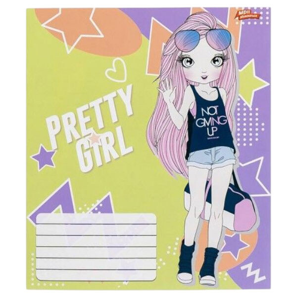 Зошит КОЛІРНИЙ на 12 аркушів "PRETTY GIRL", Клітина, 20 ШТ., Мрії Збуваються - № 4 Зошит КОЛІРНИЙ на 12 аркушів "PRETTY GIRL", Клітина, 20 ШТ., Мрії Збуваються - № 4