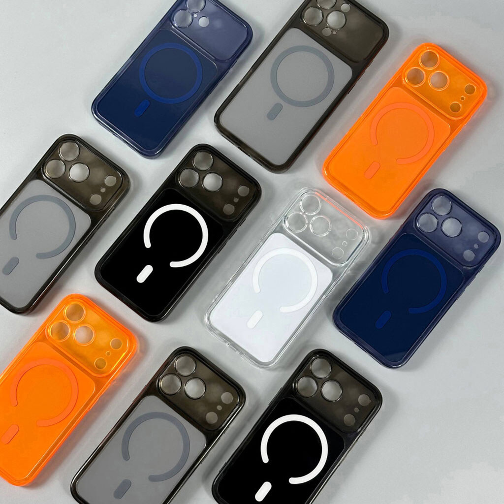 Чехол (накладка) Apple iPhone 17 Pro Max, Neon Pulse, MagSafe, Синий - № 8 Чехол (накладка) Apple iPhone 17 Pro Max, Neon Pulse, MagSafe, Синий - № 8