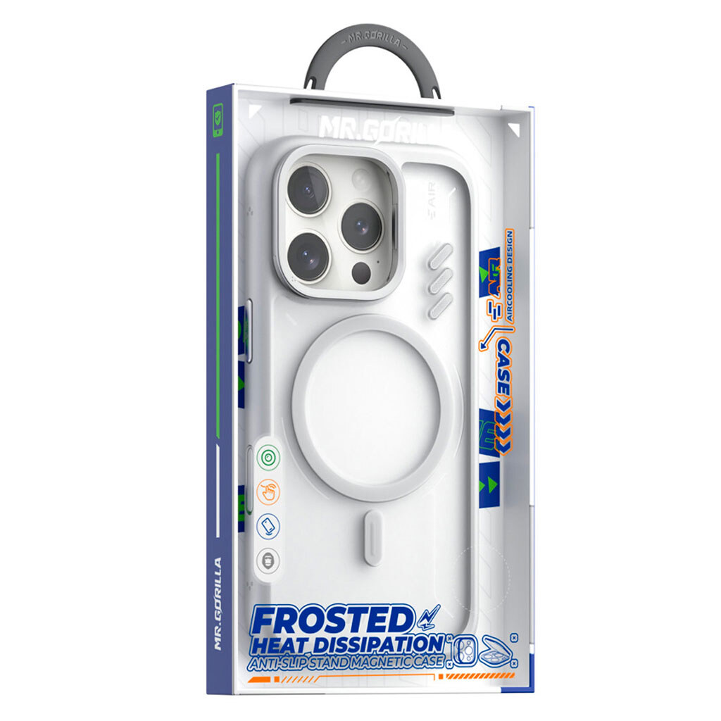 Чохол (накладка) Apple iPhone 16 Pro Max, Blueo Frosted Heat Dissipation Stand, MagSafe, Білий - № 2 Чохол (накладка) Apple iPhone 16 Pro Max, Blueo Frosted Heat Dissipation Stand, MagSafe, Білий - № 2