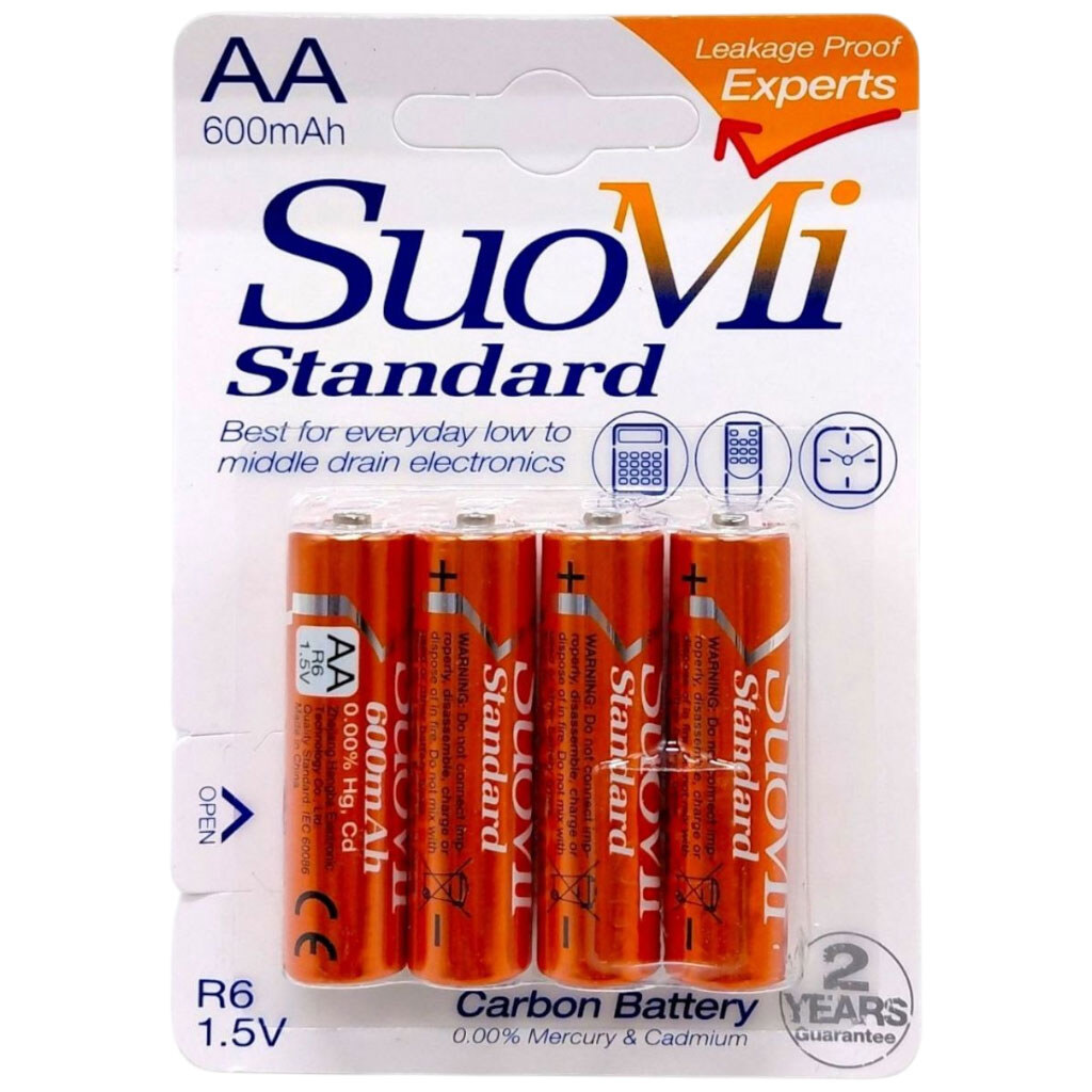 Батарейки "SuoMi", пальчикові, АА, 1,5V, 4 шт. - № 1 Батарейки "SuoMi", пальчикові, АА, 1,5V, 4 шт. - № 1