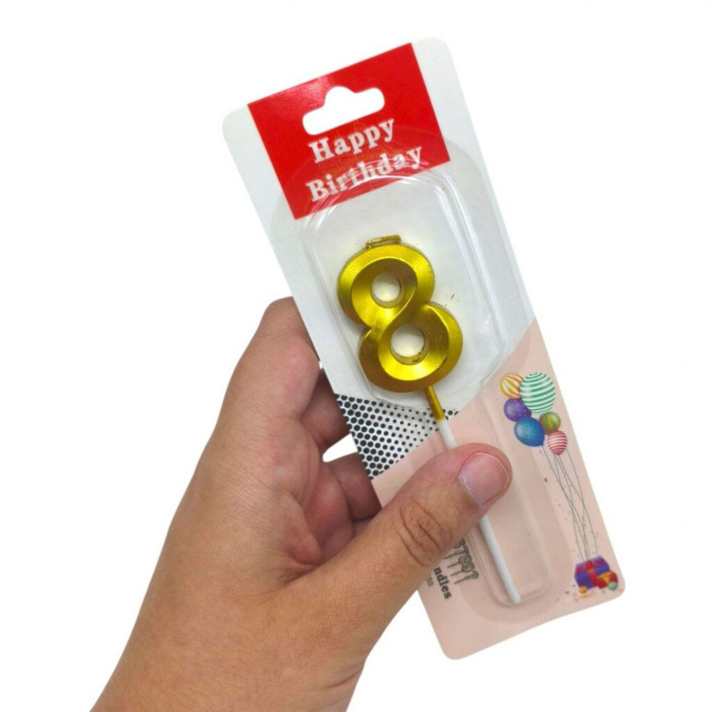 Свічка-цифра "0", металік, 5см, Mic - № 3 Свічка-цифра "0", металік, 5см, Mic - № 3