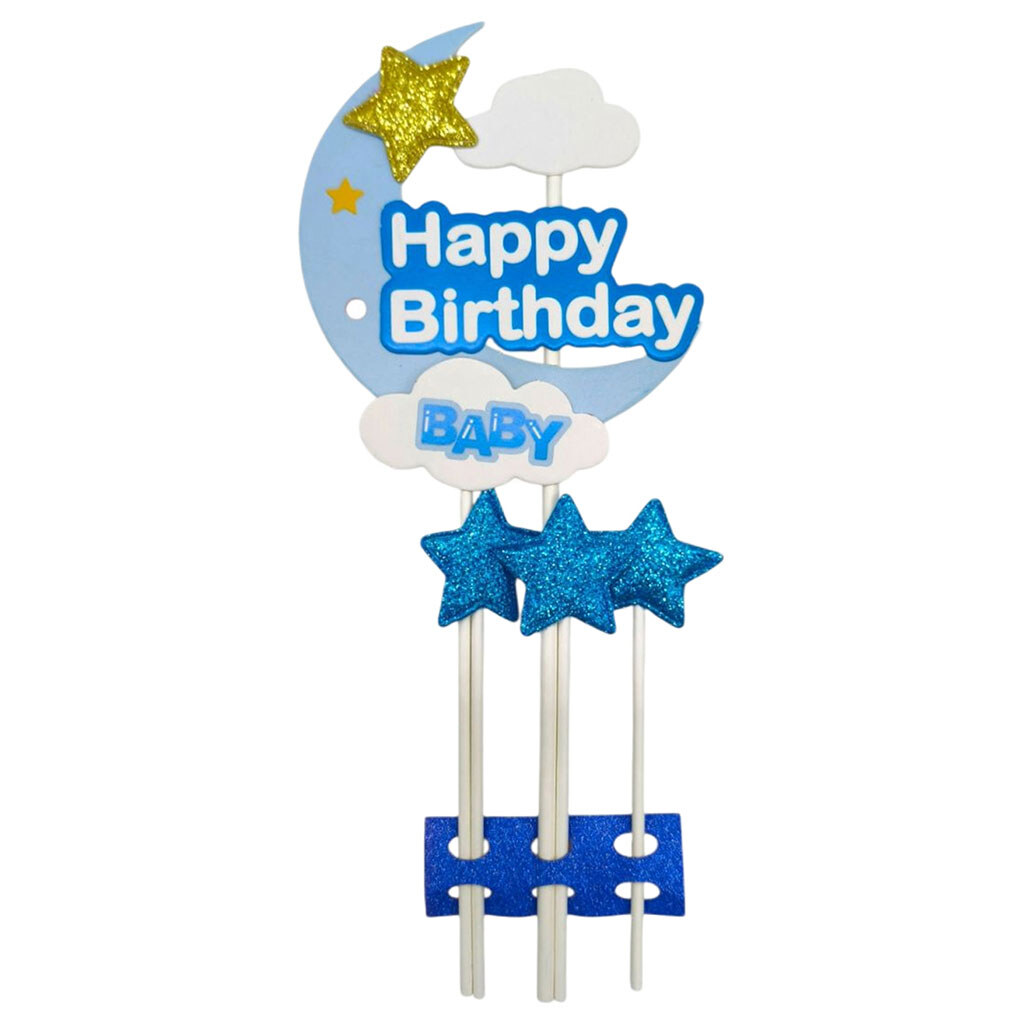 Топер на торт "Happy Birthday: Місяць", Mic - № 2 Топер на торт "Happy Birthday: Місяць", Mic - № 2