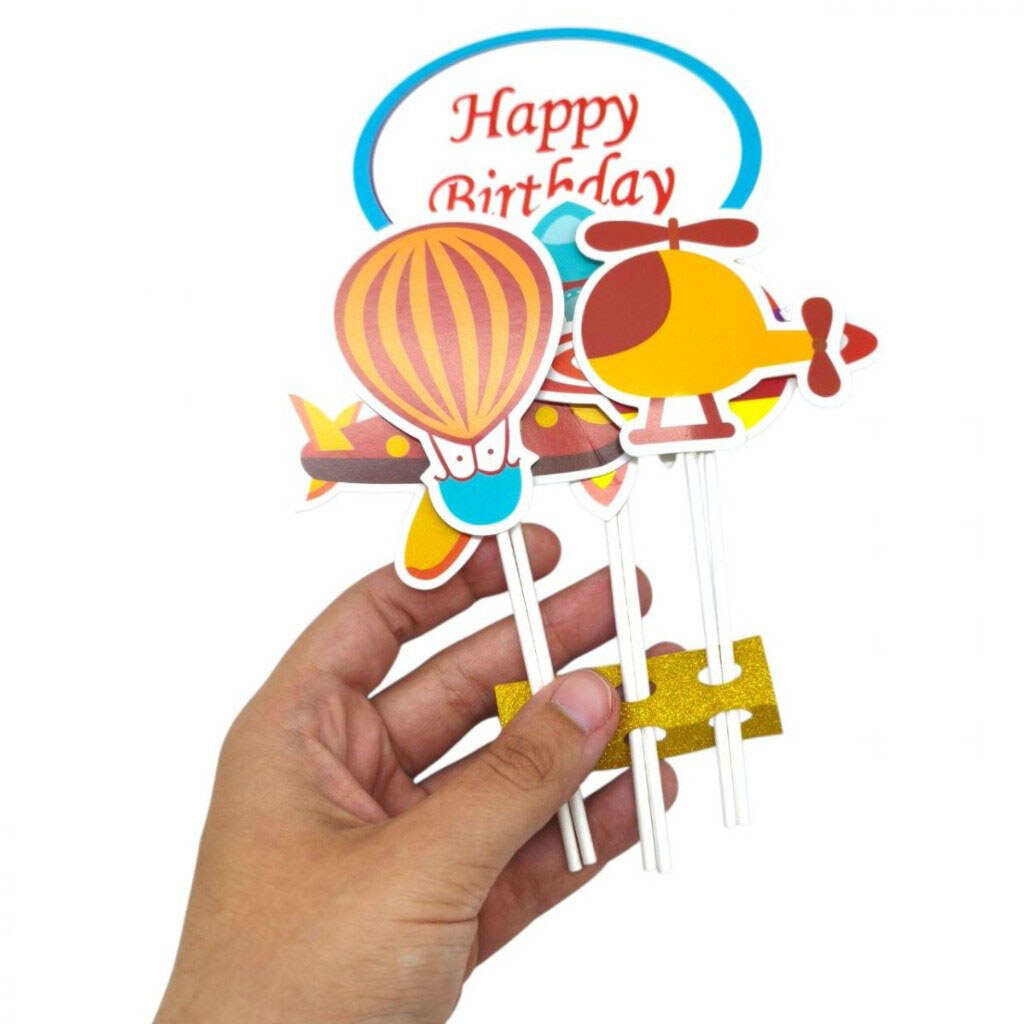 Топер на торт дитячий "Happy Birthday: ЛІТАКИ", Mic - № 3 Топер на торт дитячий "Happy Birthday: ЛІТАКИ", Mic - № 3