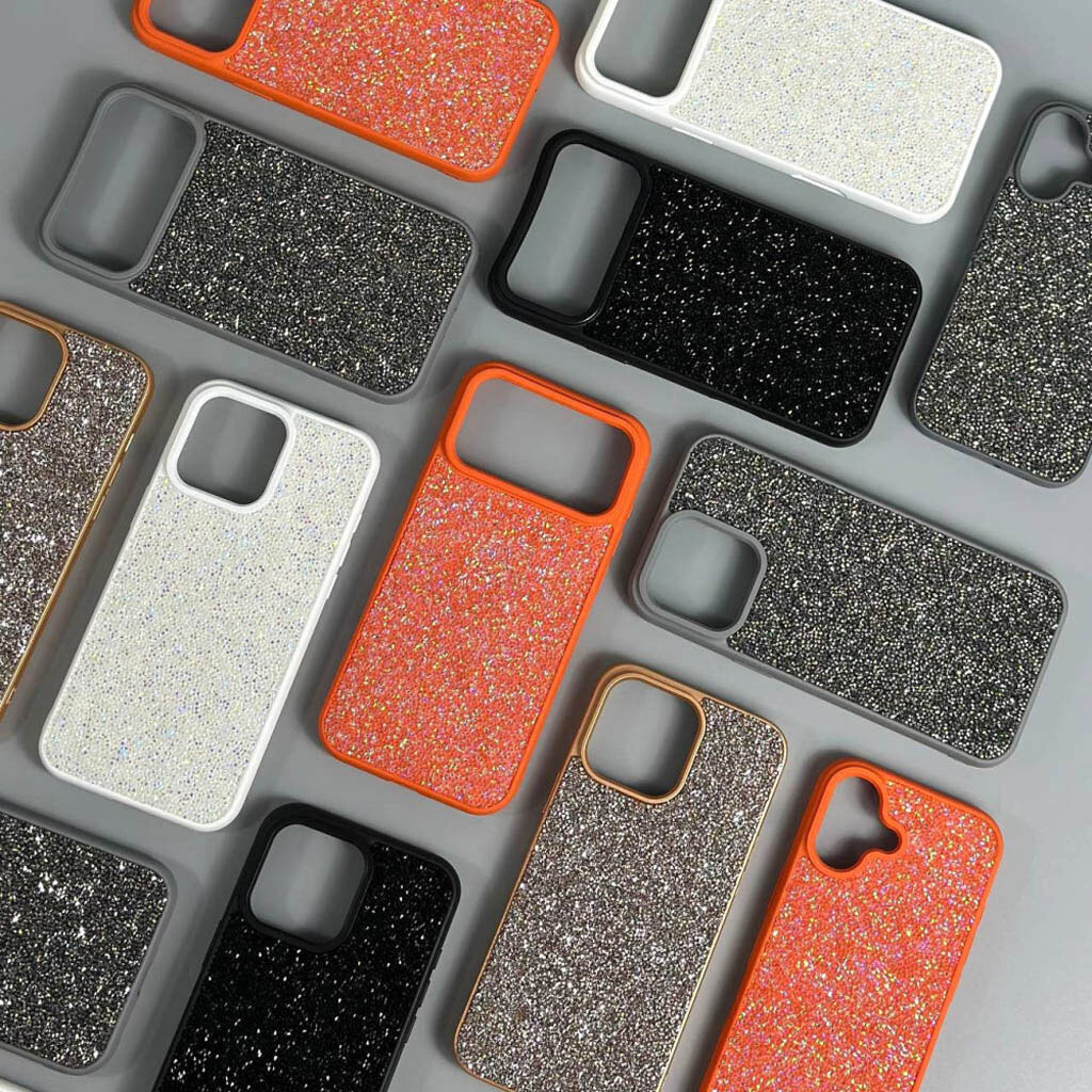 Чехол (накладка) Apple iPhone 15 Pro, Swarovski Diamonds, Dark Silver, Серебряный - № 5 Чехол (накладка) Apple iPhone 15 Pro, Swarovski Diamonds, Dark Silver, Серебряный - № 5