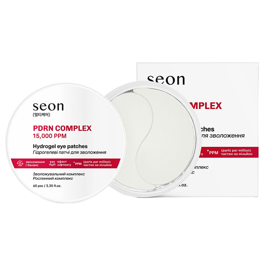 Патчи под глаза гидрогелевые увлажняющие Seon с PDRN-комплексом, 15,000 ppm, 60 шт. - № 2 Патчи под глаза гидрогелевые увлажняющие Seon с PDRN-комплексом, 15,000 ppm, 60 шт. - № 2