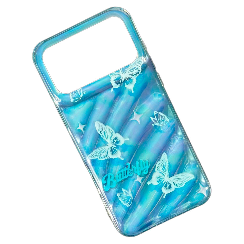 Чехол (накладка) Apple iPhone 17 Pro Max, Wave Dream, Blue Butterflies, Рисунок - № 1 Чехол (накладка) Apple iPhone 17 Pro Max, Wave Dream, Blue Butterflies, Рисунок - № 1