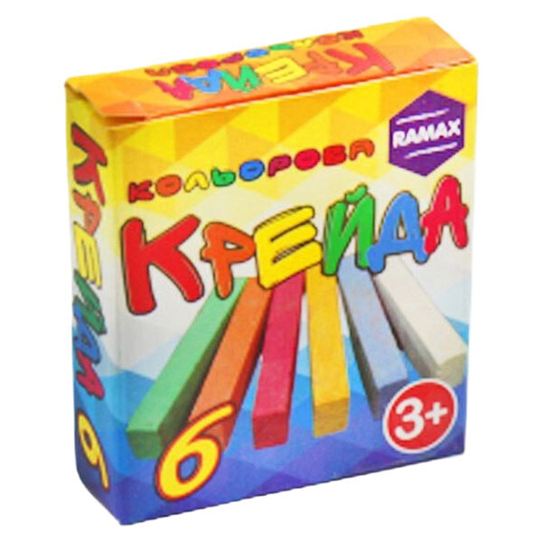 Кольорові крейди, 6 кольорів, Ramax - № 2 Кольорові крейди, 6 кольорів, Ramax - № 2