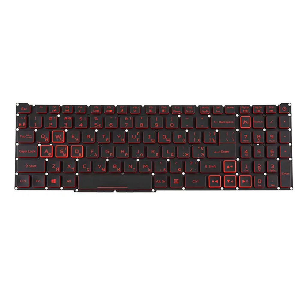 Клавиатура для ноутбука Acer Nitro 5 AN517-55, Черный - № 1 Клавиатура для ноутбука Acer Nitro 5 AN517-55, Черный - № 1