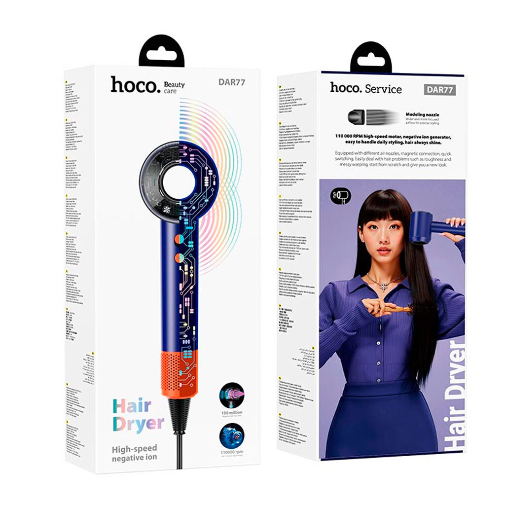 Фен для волос Hoco DAR77, Фиолетовый - № 5 Фен для волос Hoco DAR77, Фиолетовый - № 5