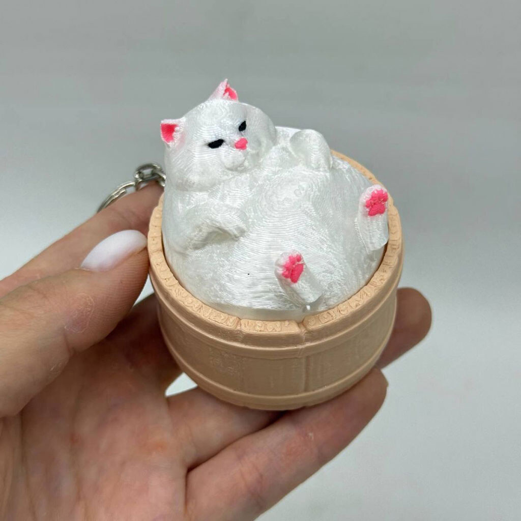 Игрушка-брелок кликер "Кот в чане", 3D печать, Mic - № 2 Игрушка-брелок кликер "Кот в чане", 3D печать, Mic - № 2