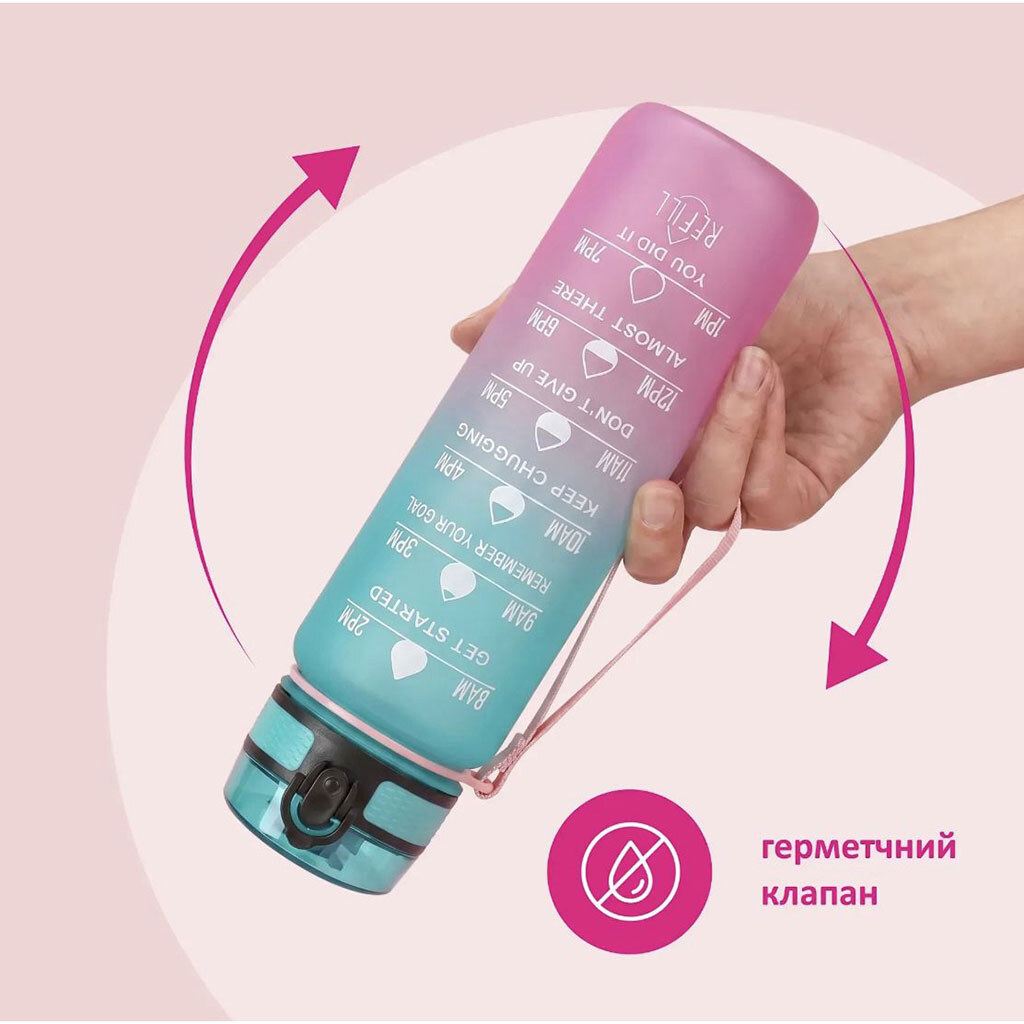 Бутылка для воды, трубочка, в пакете, 1000 мл, Mic - № 3 Бутылка для воды, трубочка, в пакете, 1000 мл, Mic - № 3