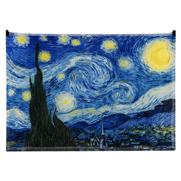 Папка для тетрадей А4+ на змейке "Ван Гог", 20 мкр, ВИД 3, Канцмир - № 1 Папка для тетрадей А4+ на змейке "Ван Гог", 20 мкр, ВИД 3, Канцмир - № 1