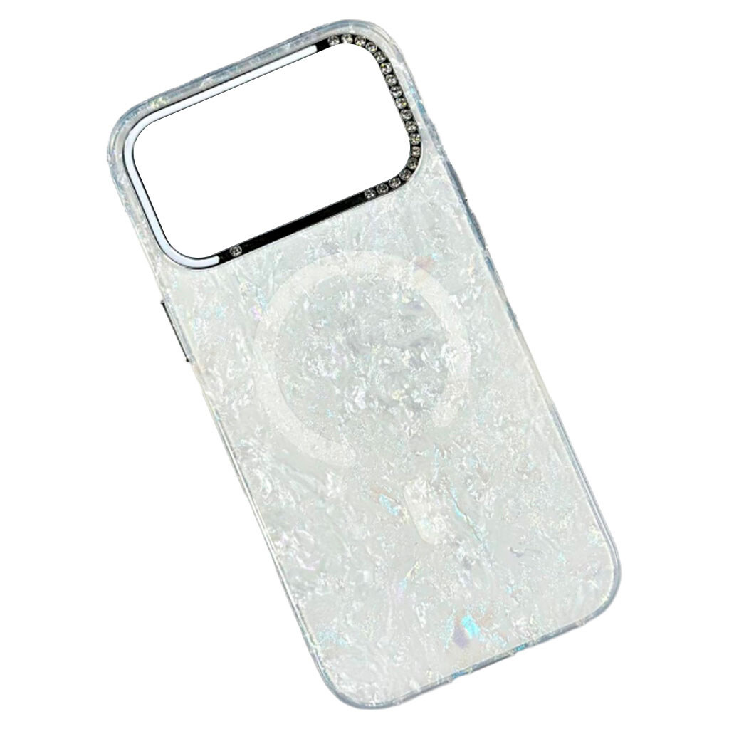 Чохол (накладка) Apple iPhone 17 Pro Max, Luxury Iridescent Marble, MagSafe, Білий - № 1 Чохол (накладка) Apple iPhone 17 Pro Max, Luxury Iridescent Marble, MagSafe, Білий - № 1