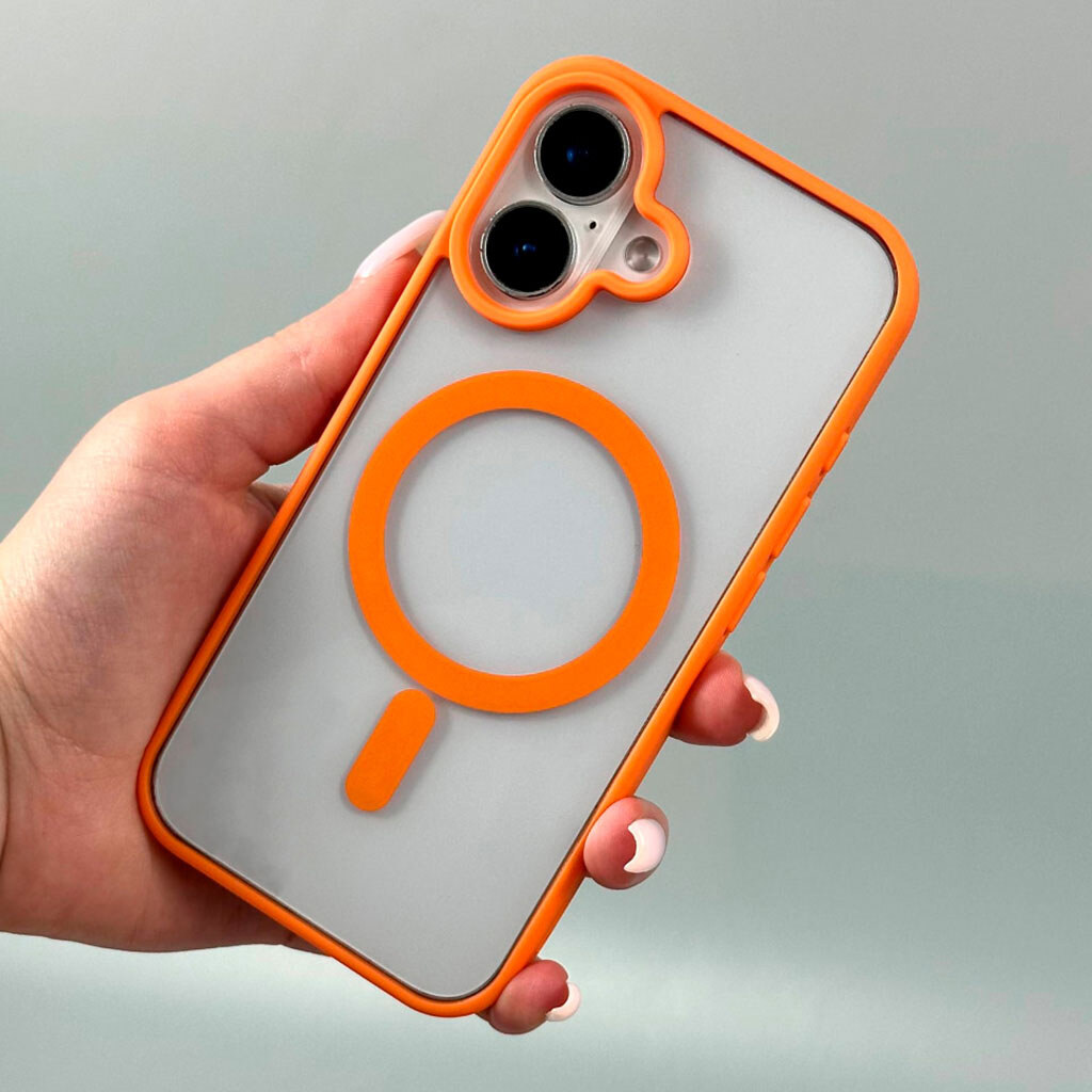 Чехол (накладка) Apple iPhone 17 Pro Max, Cristal Case Guard, MagSafe, Оранжевый - № 2 Чехол (накладка) Apple iPhone 17 Pro Max, Cristal Case Guard, MagSafe, Оранжевый - № 2