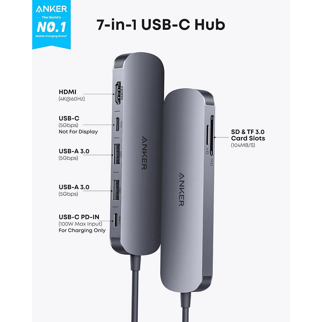 USB Hub Anker A83D2HA1, Черный - № 3 USB Hub Anker A83D2HA1, Черный - № 3