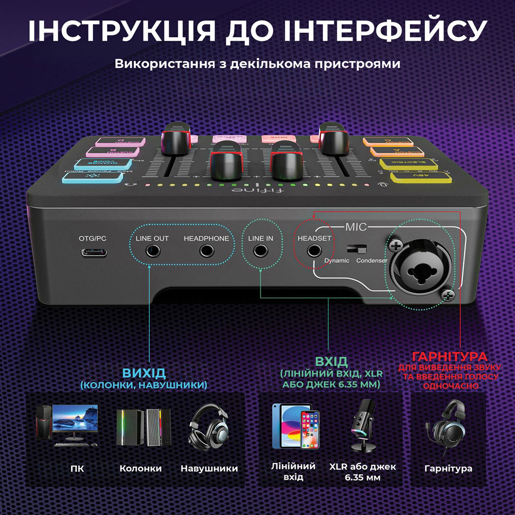 Набір для аудіозапису Fifine KS5, Чорний - № 11 Набір для аудіозапису Fifine KS5, Чорний - № 11