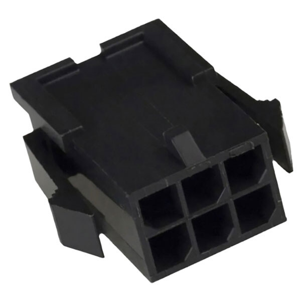 Роз'єм розетка MicroFit-6F, 6-pin (мама), крок 3мм, холдер, Чорний - № 1 Роз'єм розетка MicroFit-6F, 6-pin (мама), крок 3мм, холдер, Чорний - № 1