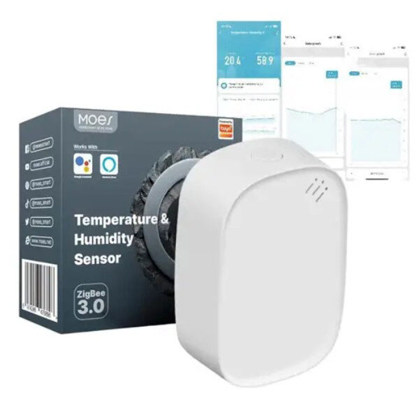 Датчик температури та вологості для розумного будинку Zigbee, ZSS-S01-TH-C-MS, Білий - № 3 Датчик температури та вологості для розумного будинку Zigbee, ZSS-S01-TH-C-MS, Білий - № 3