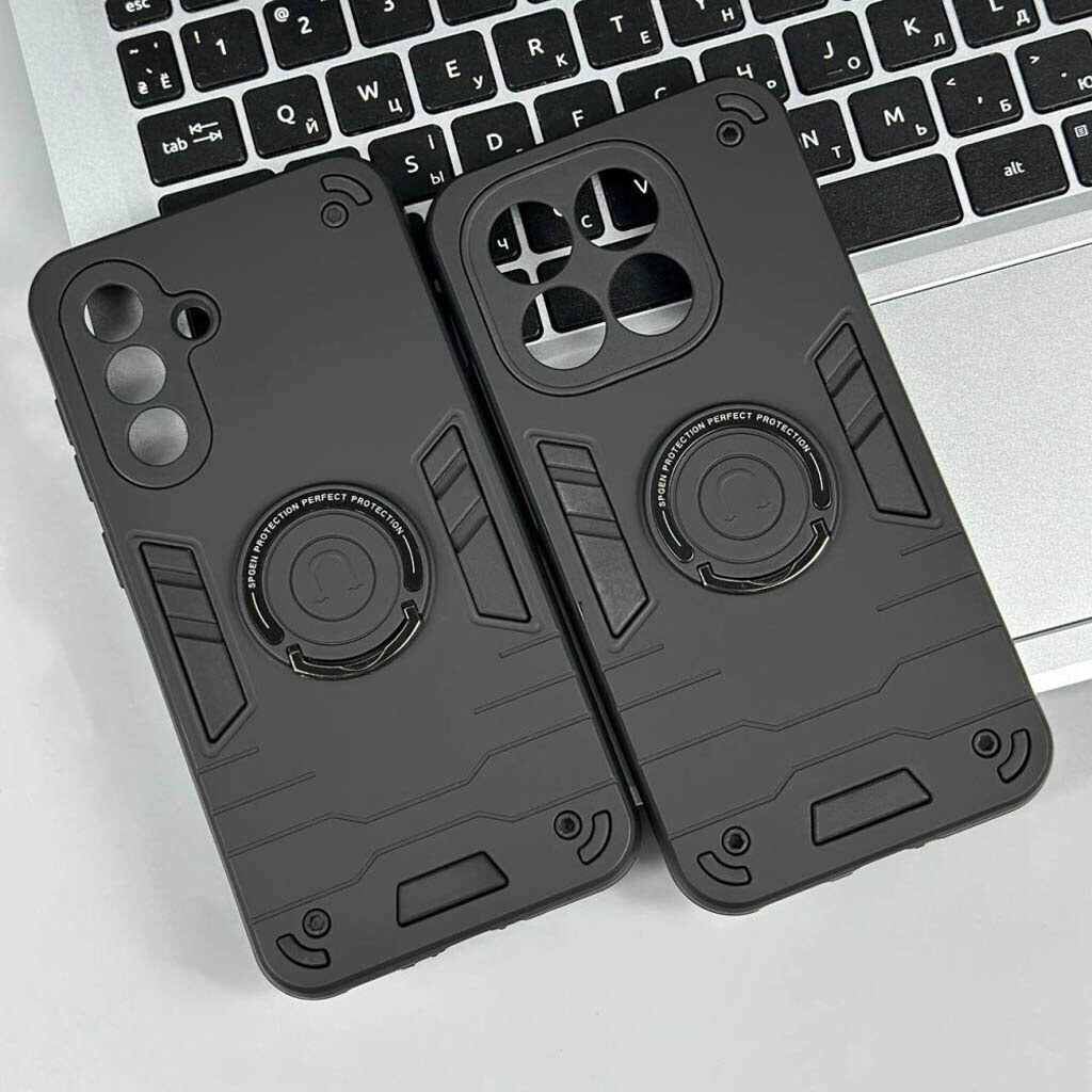 Чехол (накладка) Xiaomi Redmi Note 15 / Redmi Note 15 5G, Armored Round Ring, Черный - № 3 Чехол (накладка) Xiaomi Redmi Note 15 / Redmi Note 15 5G, Armored Round Ring, Черный - № 3