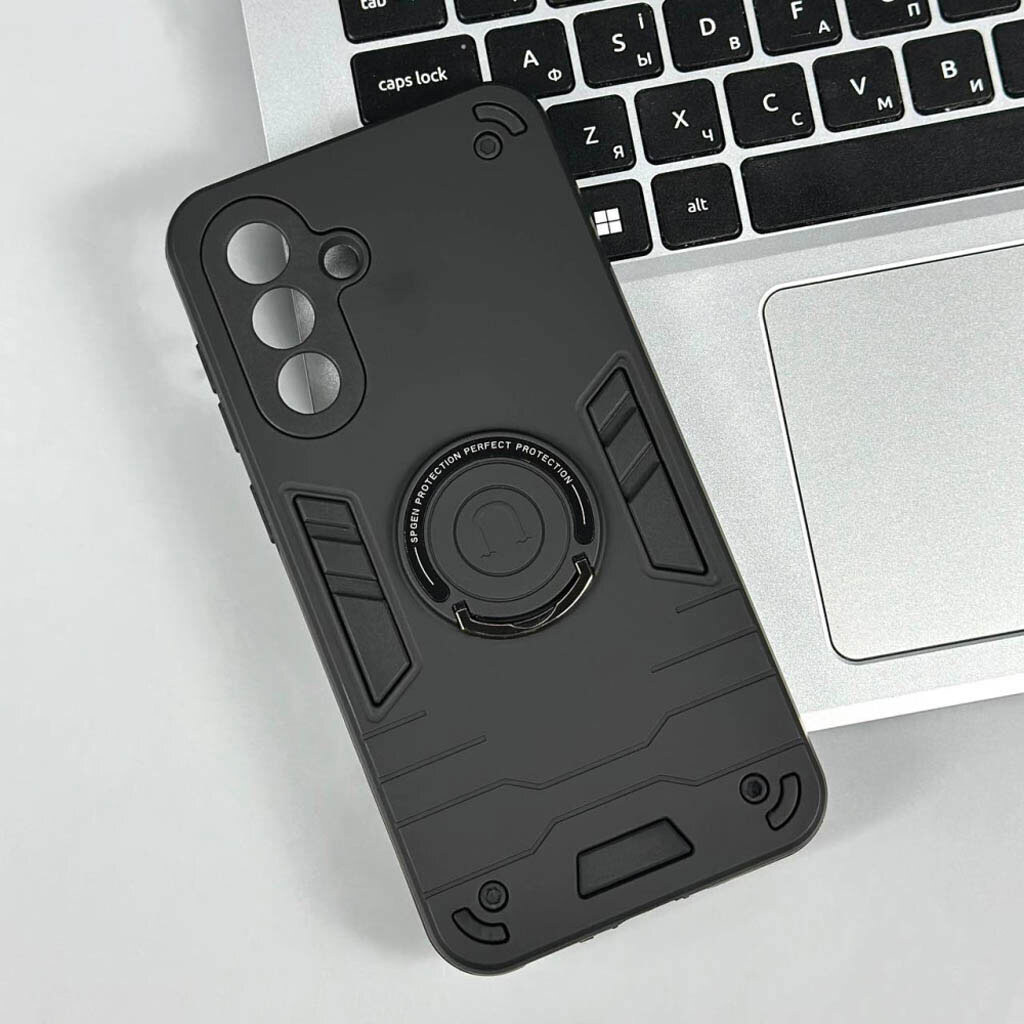 Чехол (накладка) Xiaomi Redmi Note 15 Pro, Armored Round Ring, Черный - № 4 Чехол (накладка) Xiaomi Redmi Note 15 Pro, Armored Round Ring, Черный - № 4