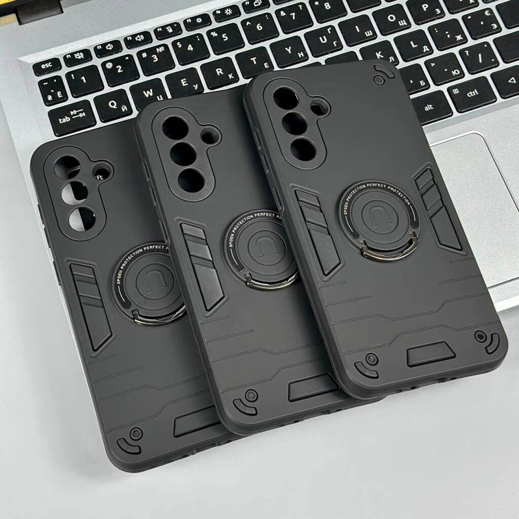 Чехол (накладка) Xiaomi Redmi Note 15 Pro, Armored Round Ring, Черный - № 5 Чехол (накладка) Xiaomi Redmi Note 15 Pro, Armored Round Ring, Черный - № 5
