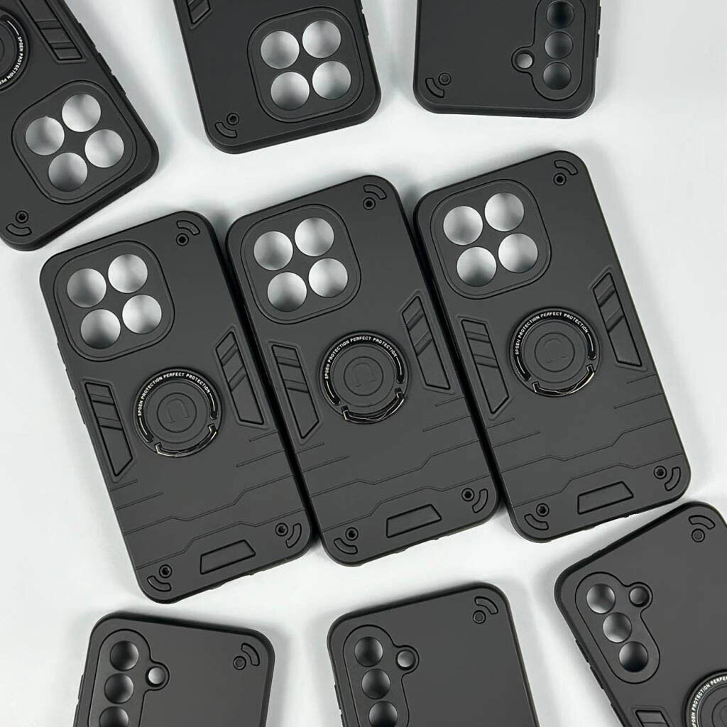 Чехол (накладка) Xiaomi Redmi Note 15 Pro 5G, Armored Round Ring, Черный - № 8 Чехол (накладка) Xiaomi Redmi Note 15 Pro 5G, Armored Round Ring, Черный - № 8