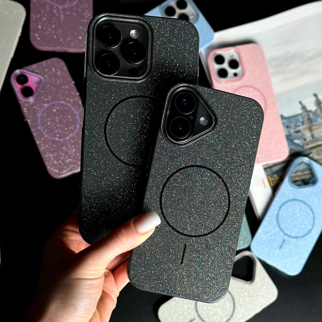 Чохол (накладка) Apple iPhone 11, Color Glitter, MagSafe, Чорний - № 4 Чохол (накладка) Apple iPhone 11, Color Glitter, MagSafe, Чорний - № 4