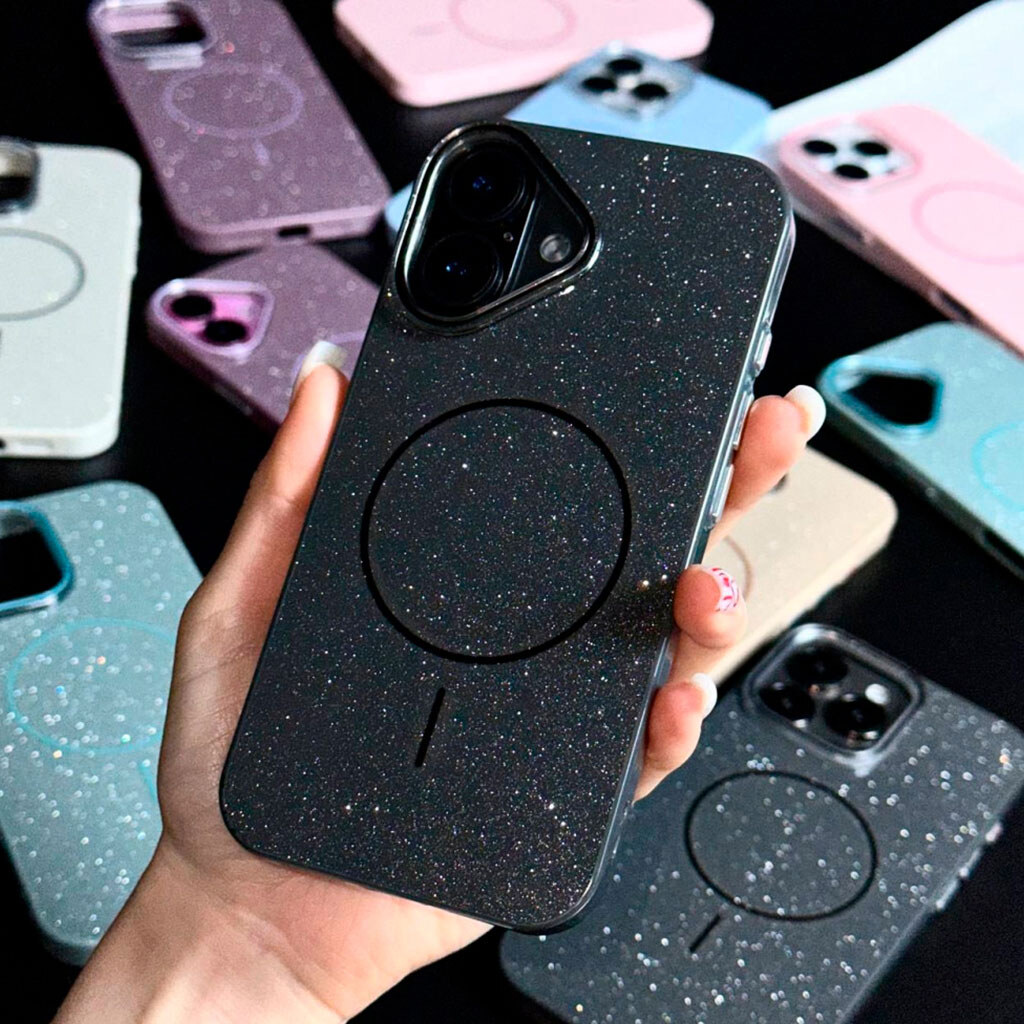 Чехол (накладка) Apple iPhone 16 Pro, Color Glitter, MagSafe, Dusty Lilac, Лиловый - № 6 Чехол (накладка) Apple iPhone 16 Pro, Color Glitter, MagSafe, Dusty Lilac, Лиловый - № 6