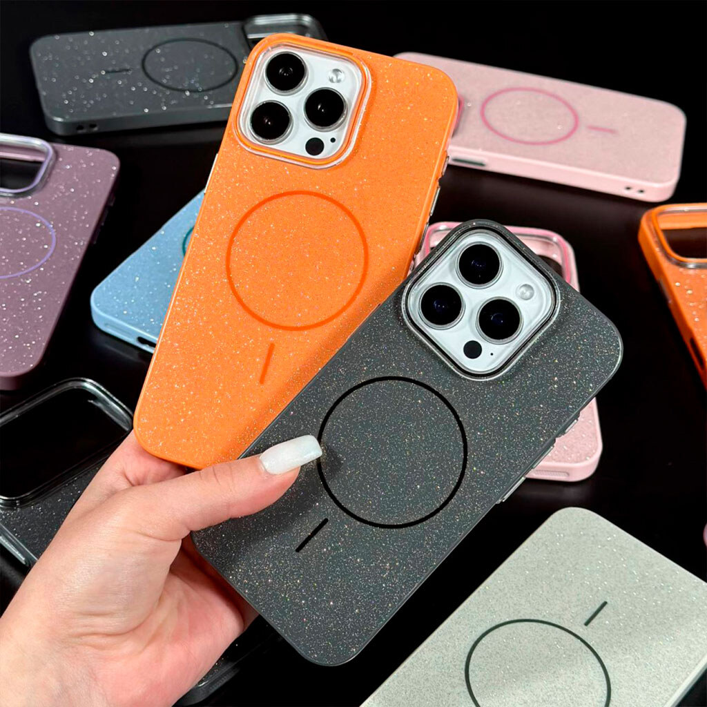 Чехол (накладка) Samsung Galaxy S26 Ultra, Color Glitter, MagSafe, Черный - № 3 Чехол (накладка) Samsung Galaxy S26 Ultra, Color Glitter, MagSafe, Черный - № 3