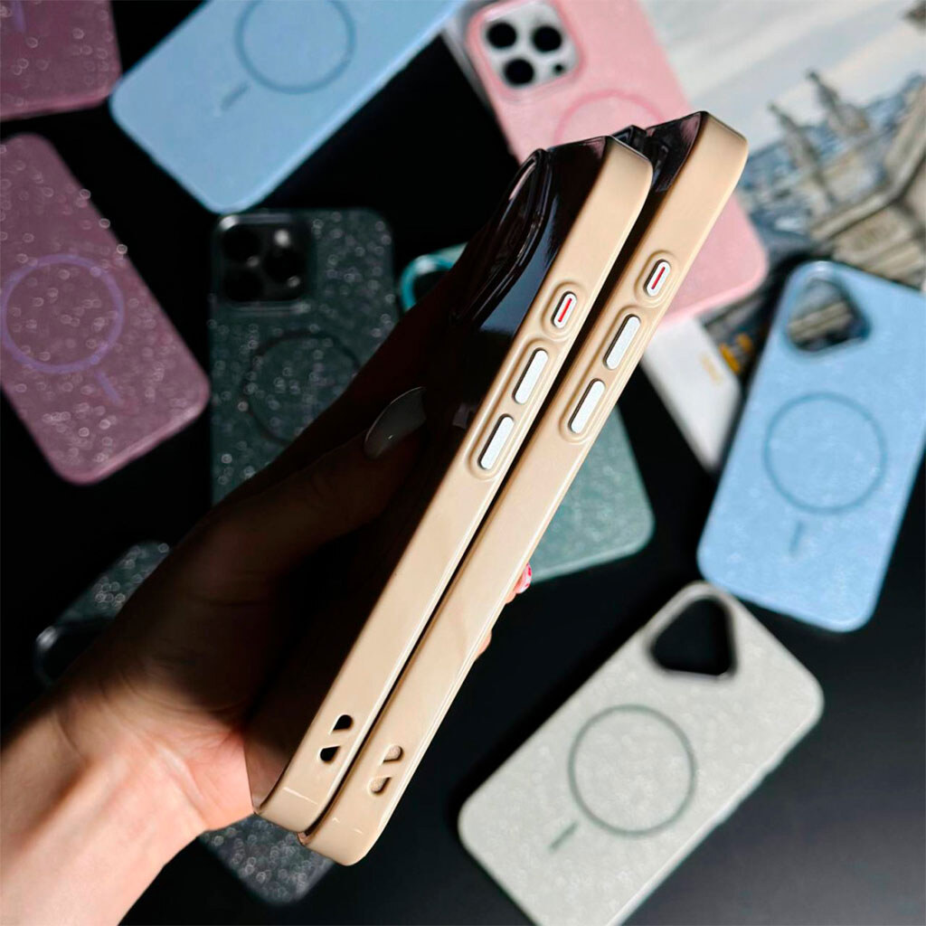Чехол (накладка) Apple iPhone 16e, Color Glitter, MagSafe, Песочный - № 3 Чехол (накладка) Apple iPhone 16e, Color Glitter, MagSafe, Песочный - № 3