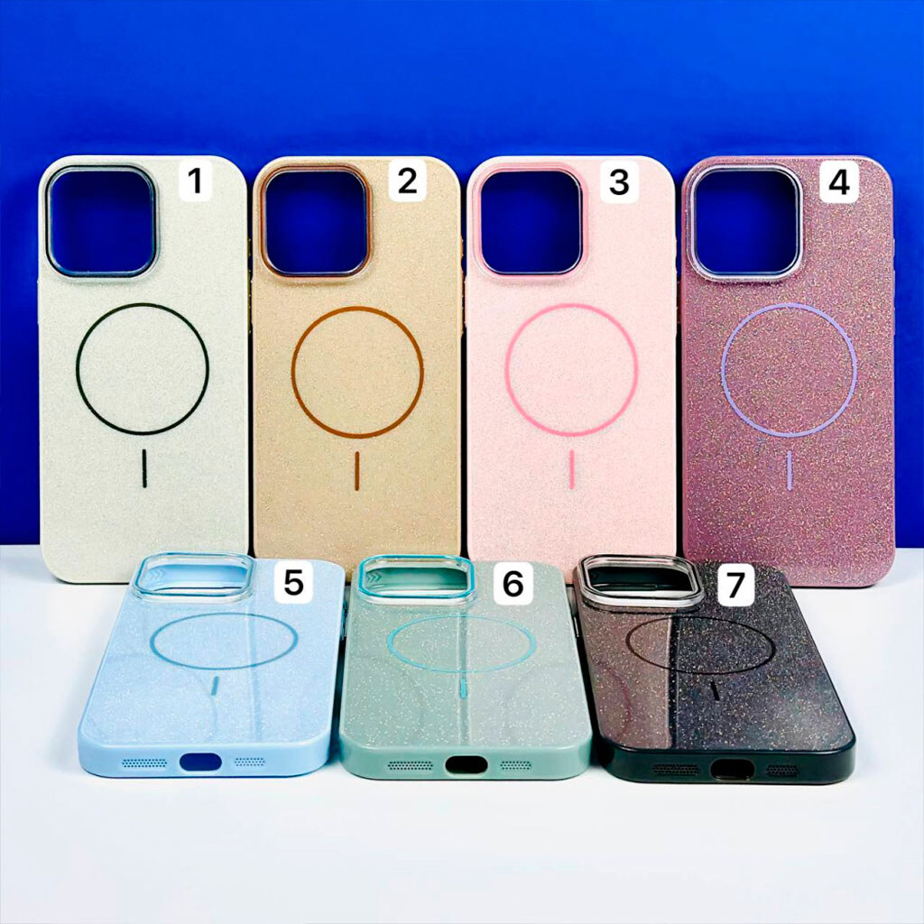 Чехол (накладка) Apple iPhone 17 Air, Color Glitter, MagSafe, Песочный - № 8 Чехол (накладка) Apple iPhone 17 Air, Color Glitter, MagSafe, Песочный - № 8
