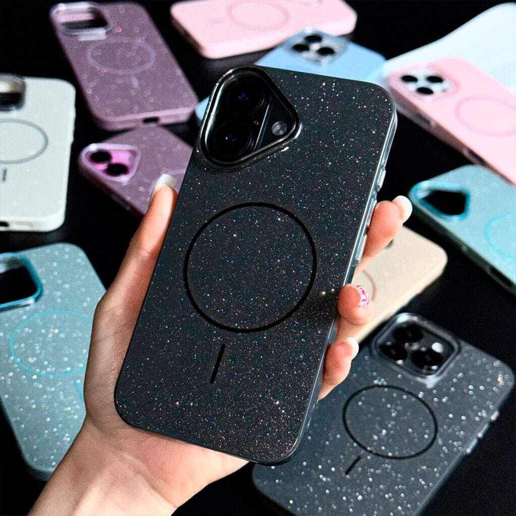 Чехол (накладка) Apple iPhone 17, Color Glitter, MagSafe, Песочный - № 6 Чехол (накладка) Apple iPhone 17, Color Glitter, MagSafe, Песочный - № 6