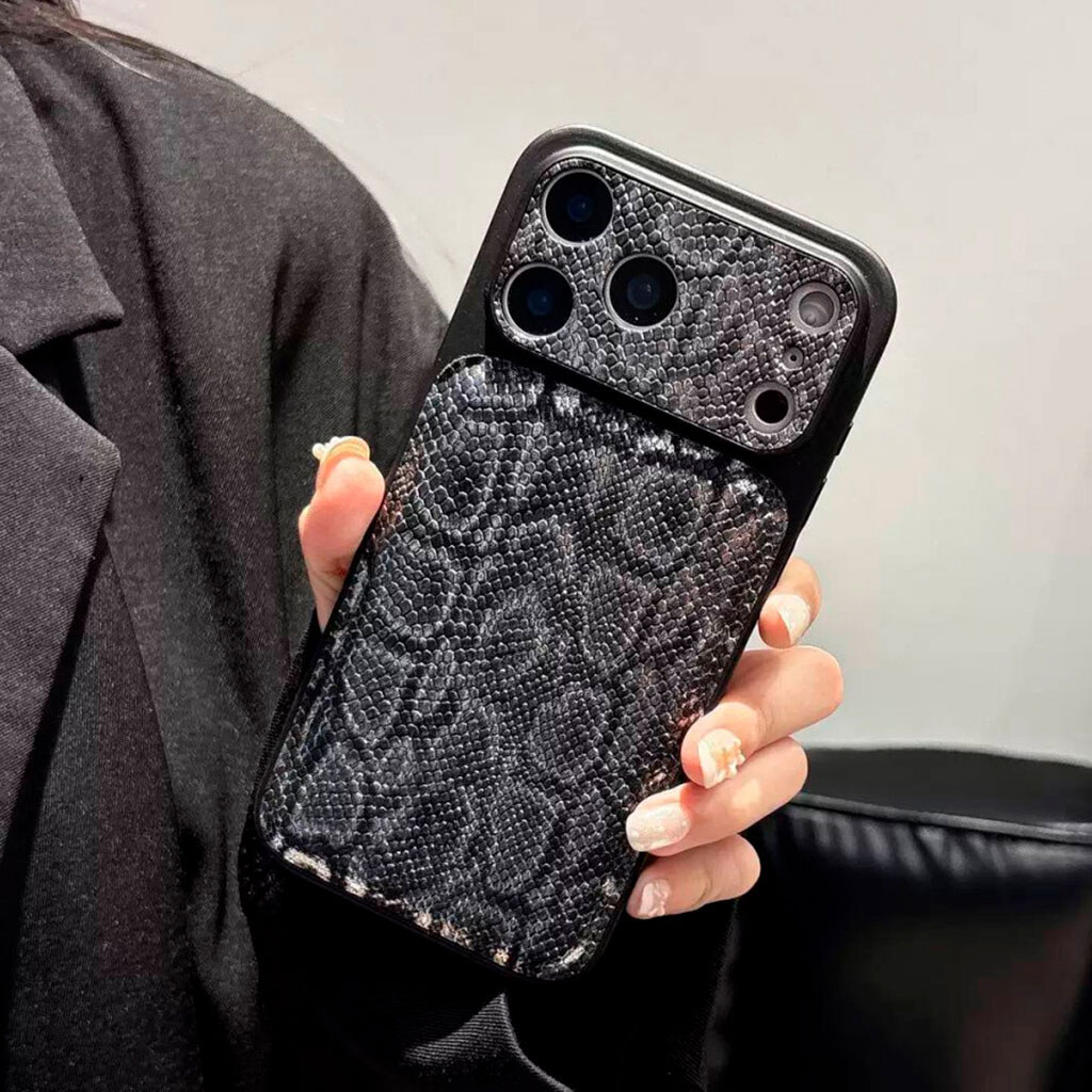 Чехол (накладка) Apple iPhone 15, Reptile, Черный - № 2 Чехол (накладка) Apple iPhone 15, Reptile, Черный - № 2